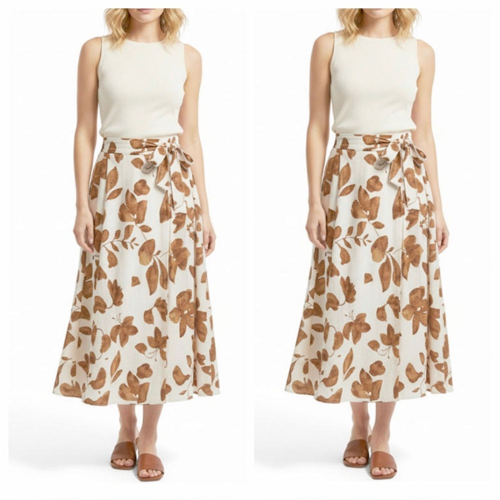 ShopEvelynne A-Line Skirt in Brown Floral